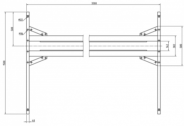 Consul Base frame, self supporting, asymmetric