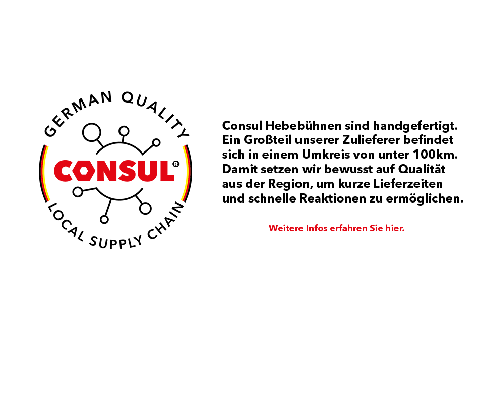 Consul Hebebühnen Nachhaltigkeit Keyvisual lokale Lieferkette